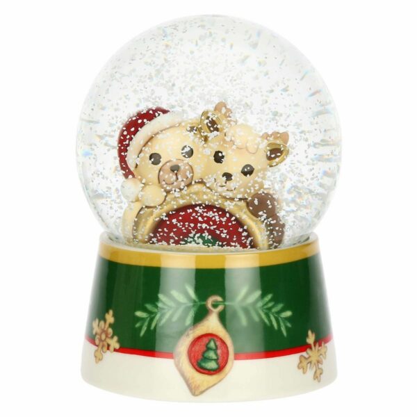 Boule de neige con Teddy e Renna Robin con arcobaleno grande THUN 1