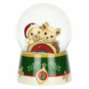 Boule de neige con Teddy e Renna Robin con arcobaleno grande THUN