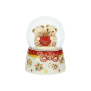 Boule de neige coppia di Teddy con cuore in porcellana Thun