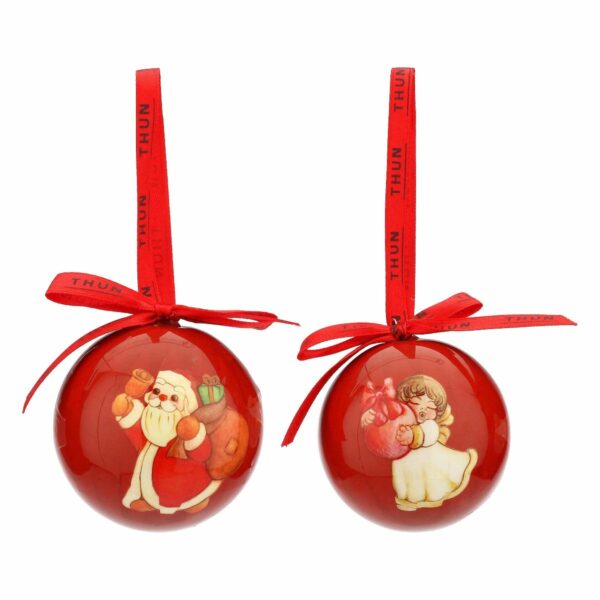 Set 4 palline natale rosse THUN